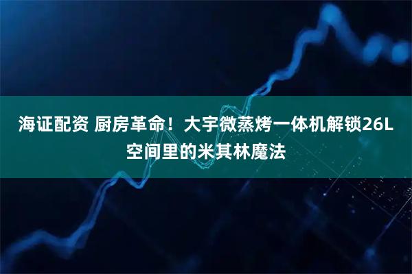 海证配资 厨房革命！大宇微蒸烤一体机解锁26L空间里的米其林魔法